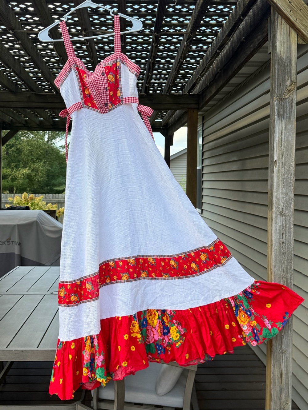 Gunne Sax Red & White Gingham Vintage 1970s Dress